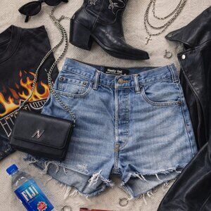 Nasty Gal Levi’s 501 28 Small Reworked Denim Cutoff Shorts Small Frayed Hem